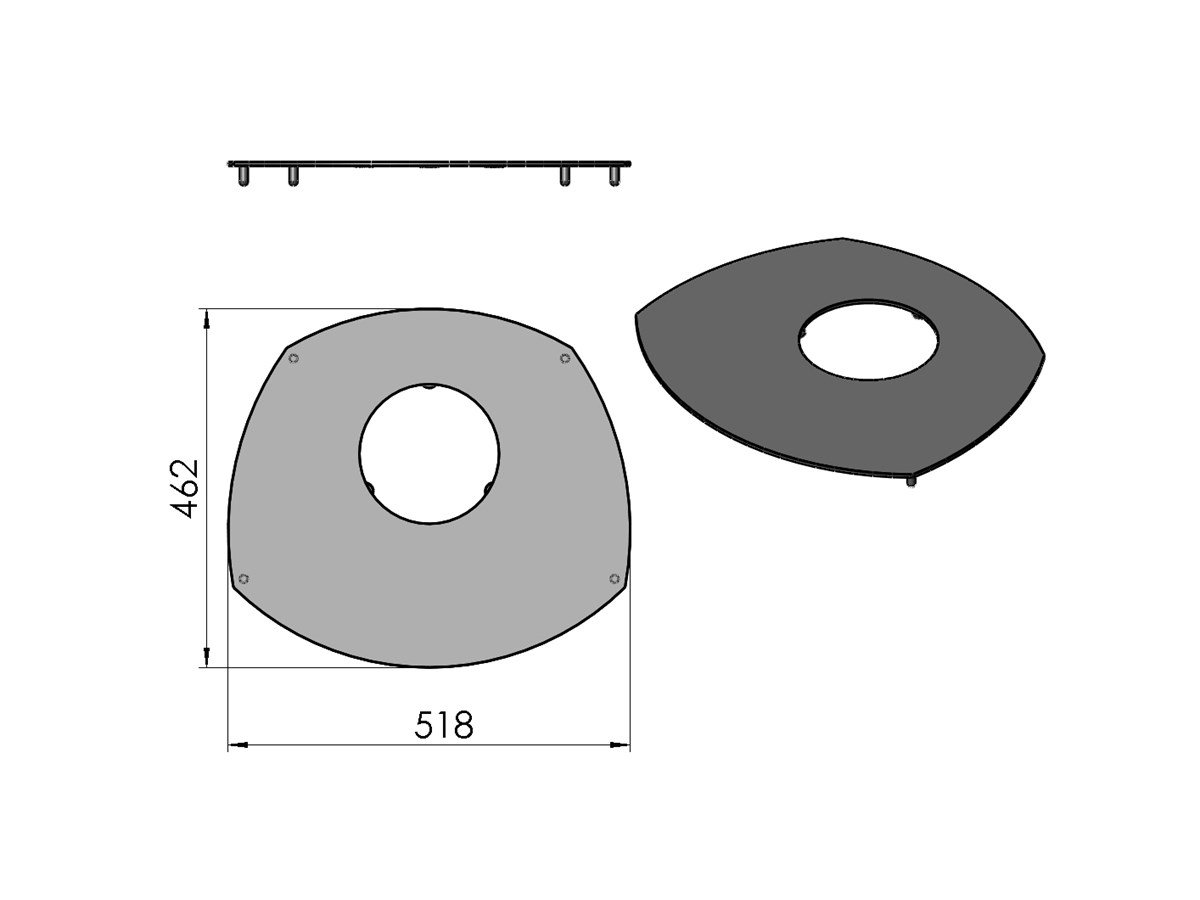 Termatech TT10 placa de cubierta arriba gris oscuro