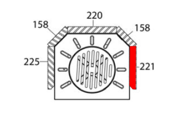 Haas+Sohn Askja 235.17 Pierre de paroi côté à droite à l’avant pierre de la chambre de combustion