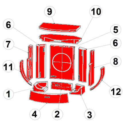 Austroflamm Clou Xtra Feuerraumauskleidung Brennraumauskleidung