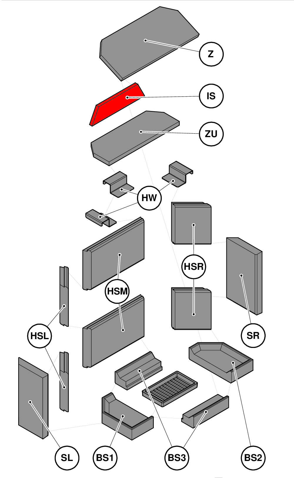 Haas+Sohn Komfort IV 180.18 Isolierstein Feuerraumstein